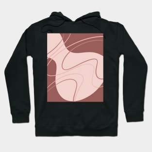 Red Wine and Light Red Geometric Art Shapes and Lines Hoodie